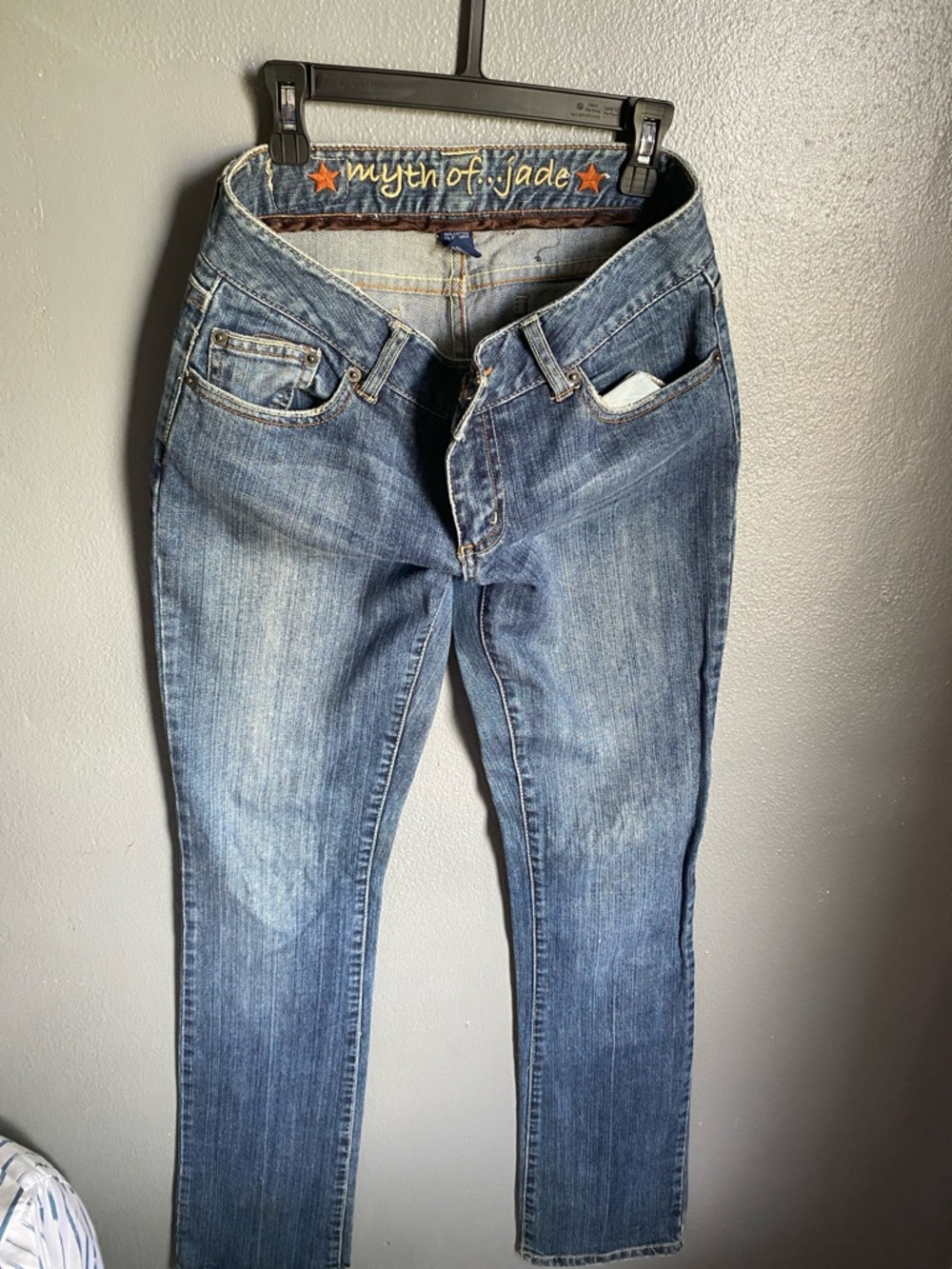 Jade Women's Slim Straight Faded Blue Jeans